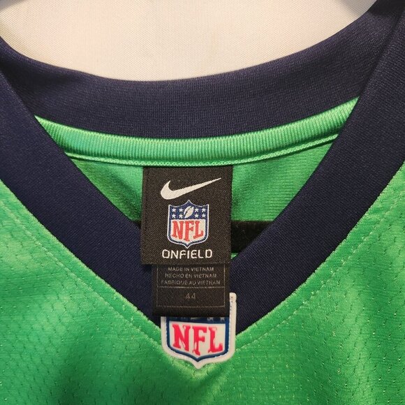 Nike NFL Russell Wilson Color Rush Green Jersey Seattle Seahawks #3 Size 44 LG - Picture 8 of 13